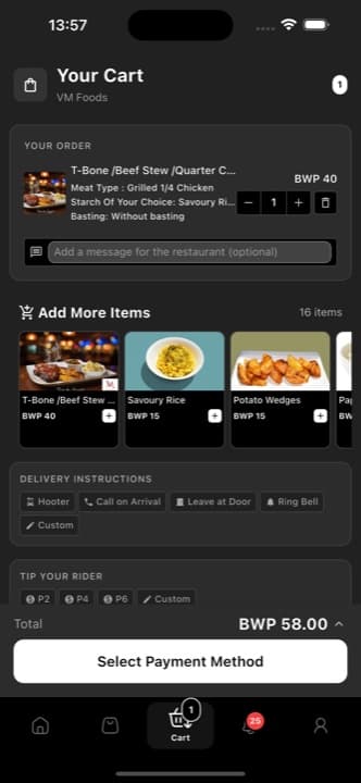 Gabs Eats order detail